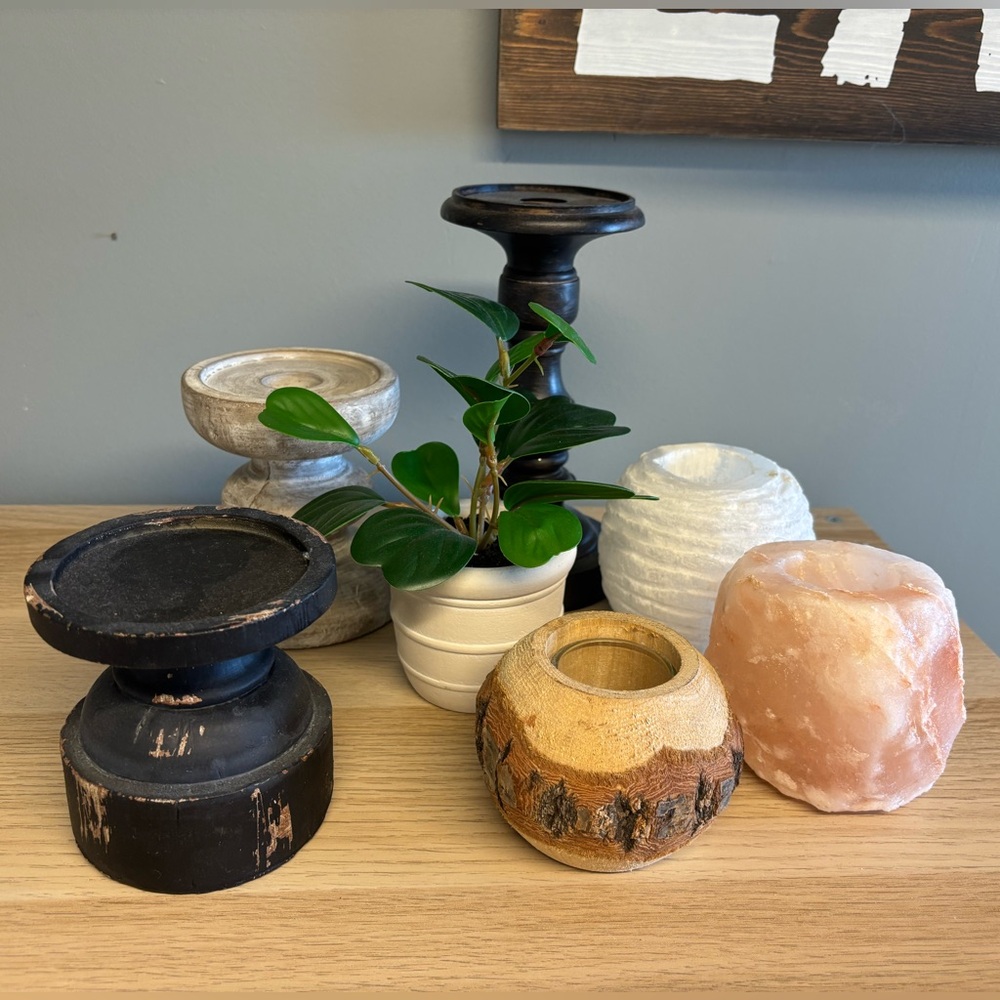 Assorted Candle Holders and Planter Set